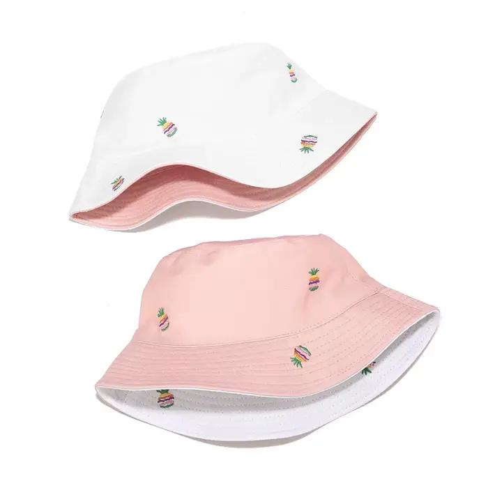 Chapeau de poisson en plein air chapeau de seau imprimé ananas fruits protection solaire style sport unisexe décontracté four seasons