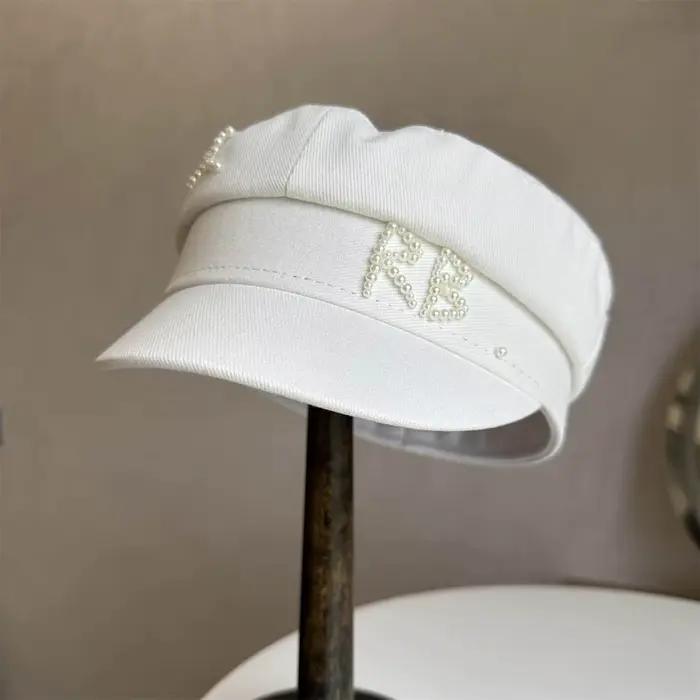 Casquette Baker Boy Monogrammée avec Perles