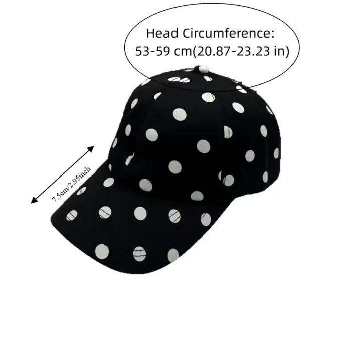 Casquette de baseball coréenne à bord souple à pois