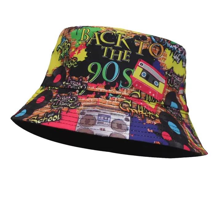 Femmes seau chapeaux pour hommes pêcheur chapeau réversible lettre Hip Hop Panama femme