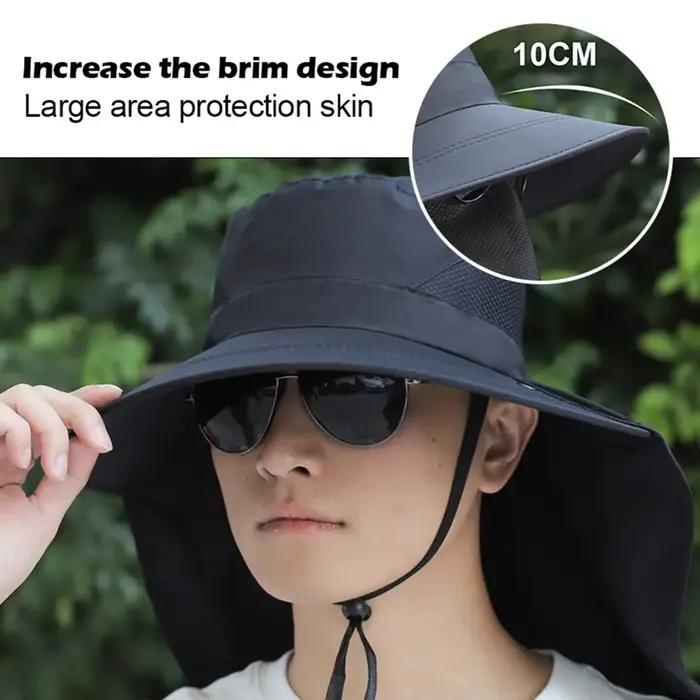 Chapeau de soleil à large bord avec rabat de cou pour hommes et femmes
