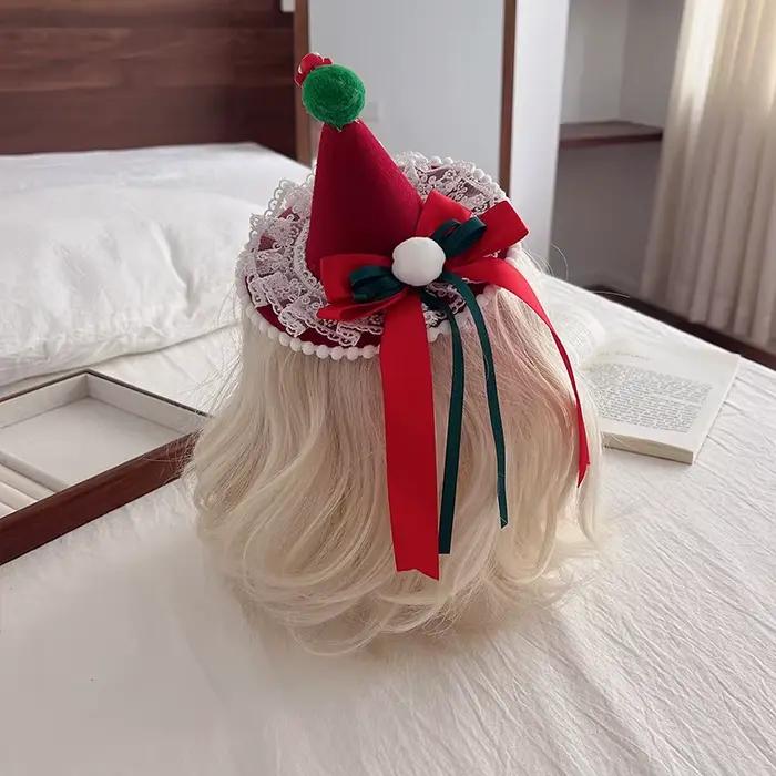 Épingles à cheveux en polyester style lolita avec motifs floraux et large bord pour femmes occassions spéciales