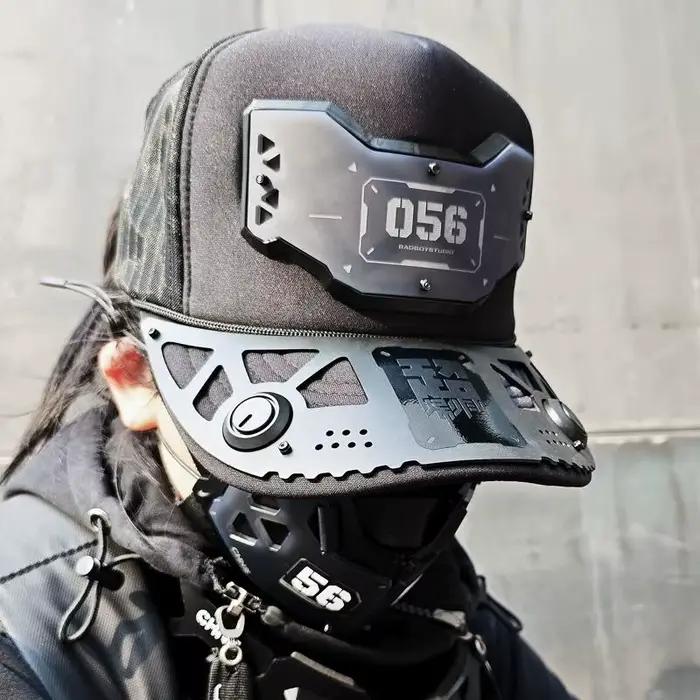 Casquette de baseball multifonctionnelle de style punk mécanique science-fiction