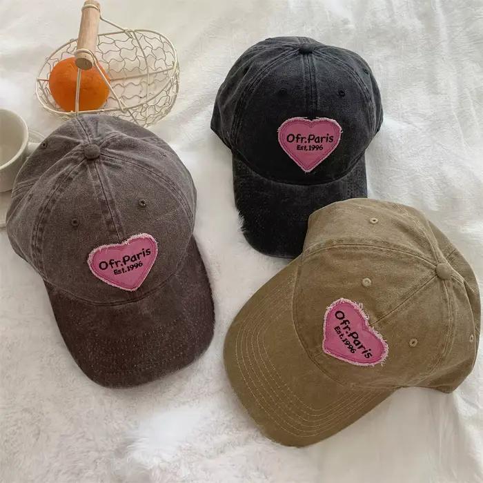 Casquette de Baseball Vintage en Coton Délavé pour Femme