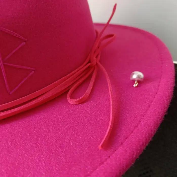 Chapeau Fedora Punk chaîne de perles bricolage Rose rouge soutient divers chapeaux personnalisés nouveaux