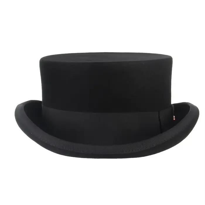 Chapeau melon en laine noir pour hommes