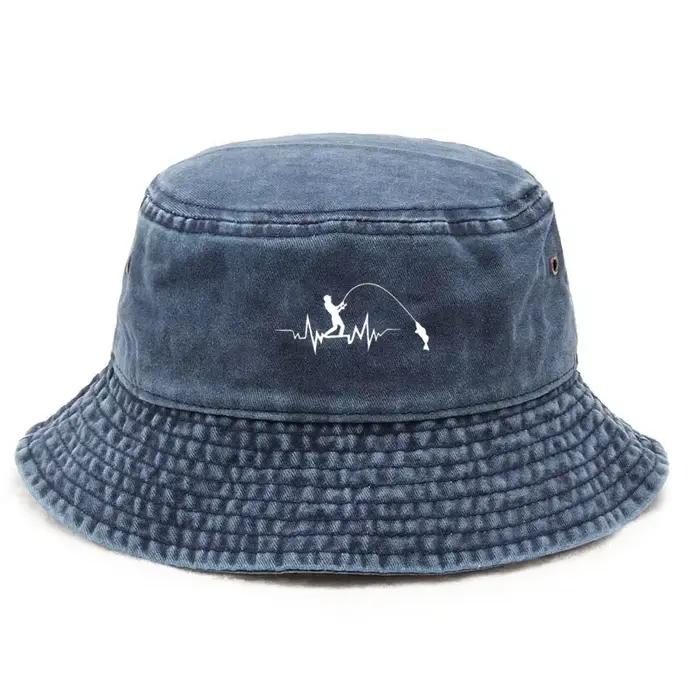 Casquette de pêche personnalisable en coton délavé et vieilli