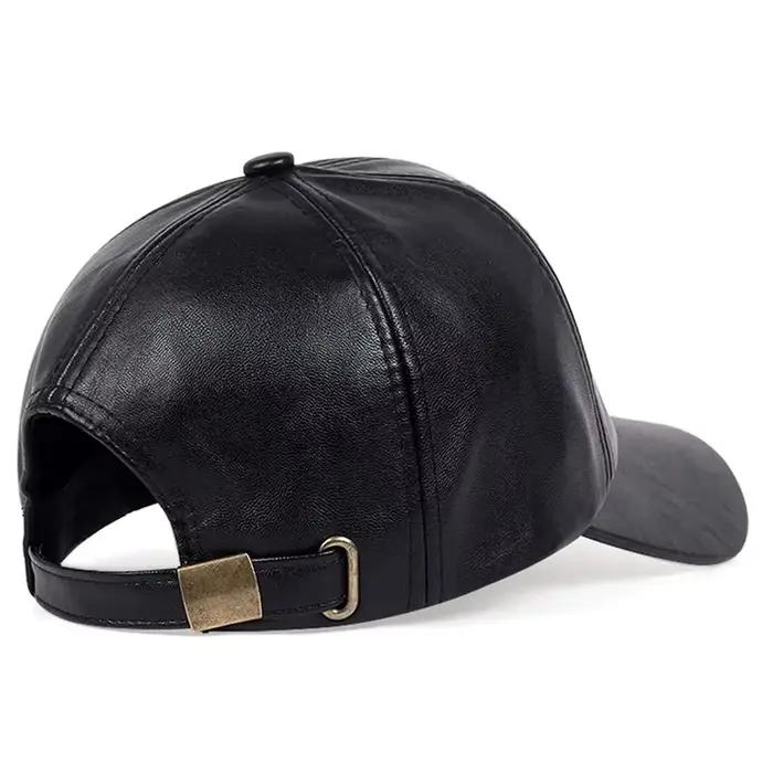 Casquette de baseball vintage en cuir pour hommes