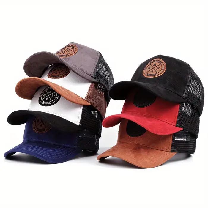 Casquette de baseball unisexe en similicuir avec patch 'ENJOY LIFE' pour homme et femme, style camionneur, polyvalente pour quatre saisons, activités extérieures et occasions spéciales