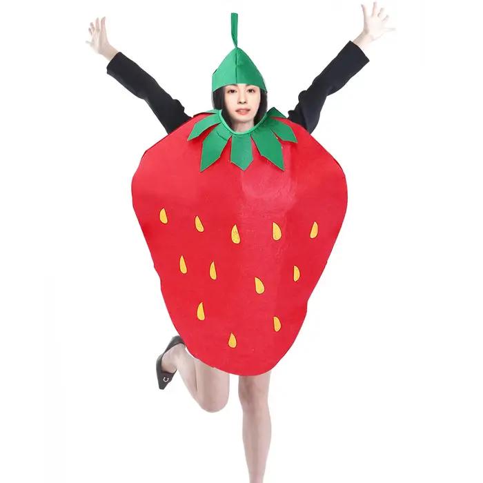 Costume à thème fruité Fraise avec accessoire de tête