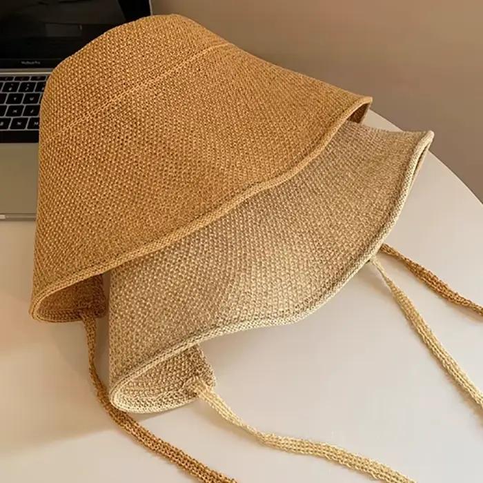 Bonnets de régence en paille de lin pour femmes