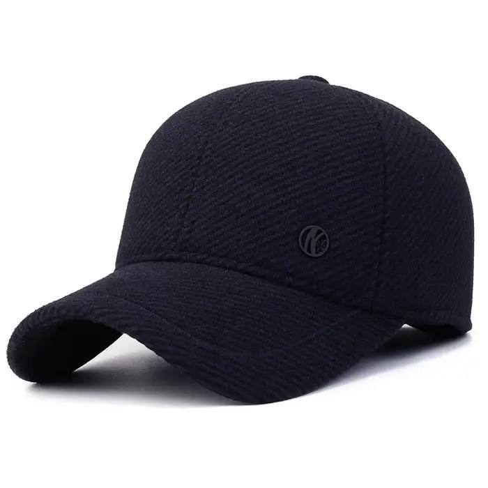 Casquette de baseball avec cache-oreilles réglables épais et chauds pour l'extérieur