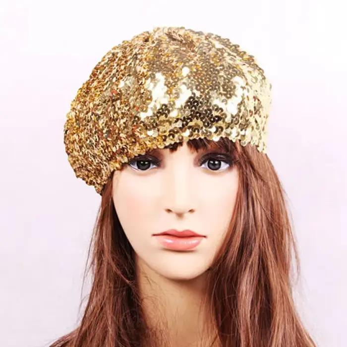 Femmes paillettes bonnet casquette