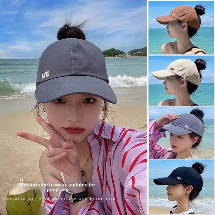 Nouveau chapeau d'été pour femme à ouverture arrière pour queue de cheval
