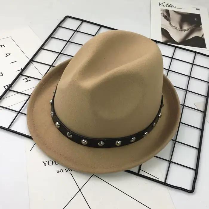 Chapeau Fedora avec Chaîne Décorative Polyvalent Style Coréen pour Hommes et Femmes Occasions Spéciales Hiver Casual