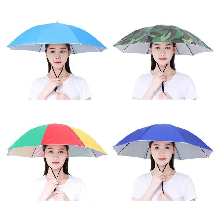 Chapeau parapluie anti-UV pliable et imperméable pour la pêche et la plage