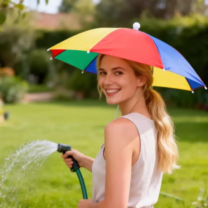 Chapeau parapluie mains libres protection UV et pluie pour cueillette thé pêche jardinage activités plein air occasions spéciales