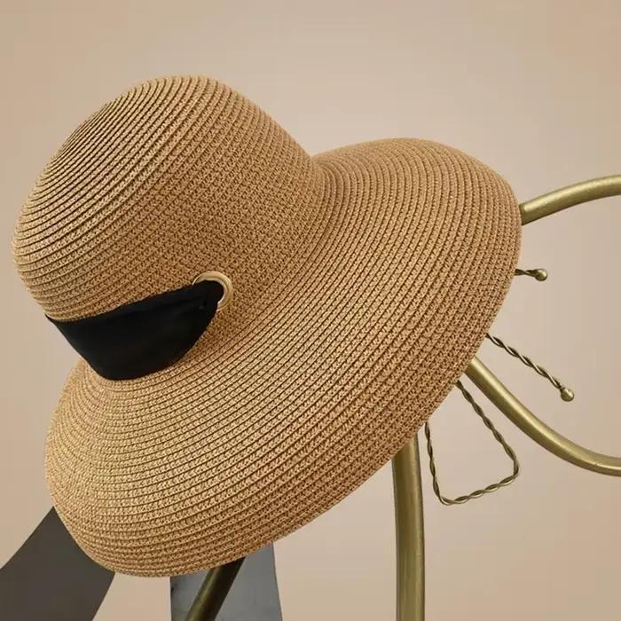 Chapeaux de paille longs et élégants pour femmes