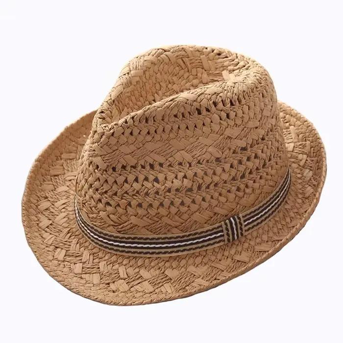Chapeau de soleil en paille de raphia pour femmes et hommes