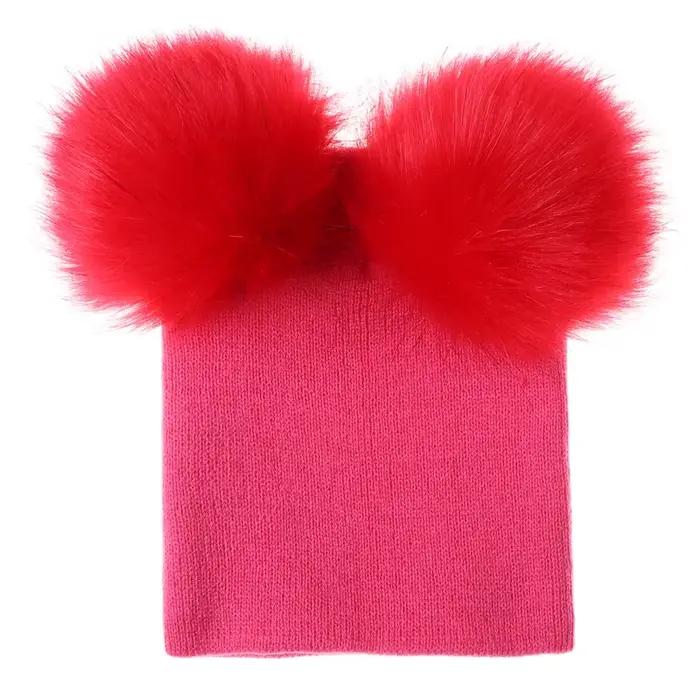 Bonnet en laine douce et réglable pour bébé fille et garçon, avec pompon mignon pour toutes les saisons et occasions spéciales