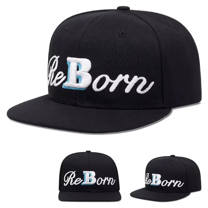 Nouveau Chapeau de Baseball Brodé Reborn Hip Hop Skateboarding 2026 – Casquette Unisexe à Bord Plat pour le Quotidien