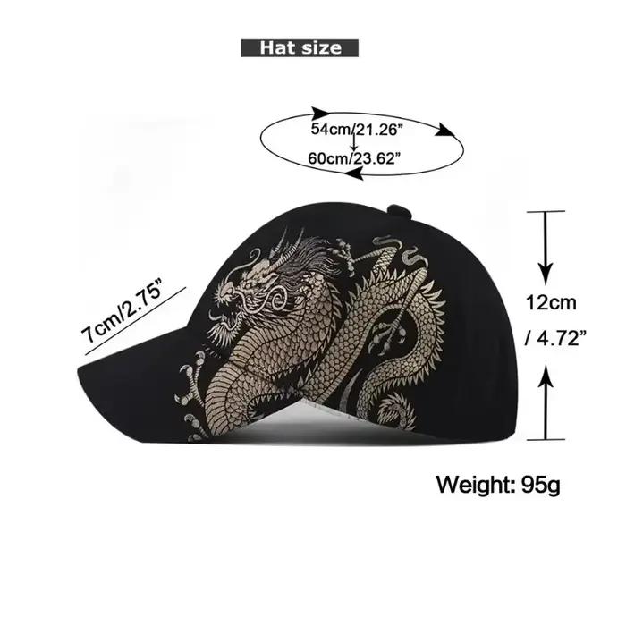 Impression Dragon chinois casquettes de Baseball pour hommes Totem croyance femmes coton chapeau de relance Protection solaire extérieure Gorras casquette de camionneur