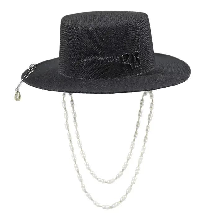 Chapeau de plage en paille style russe RB