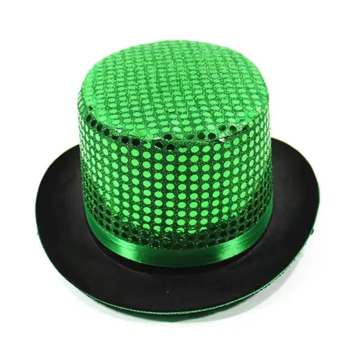 Chapeau de scène rétro à paillettes pour magicien
