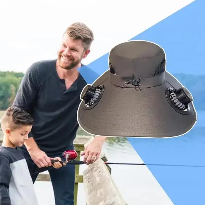 Chapeau solaire à ventilateur pour hommes et femmes