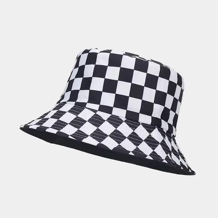 Chapeau à carreaux réversible pour hommes et femmes
