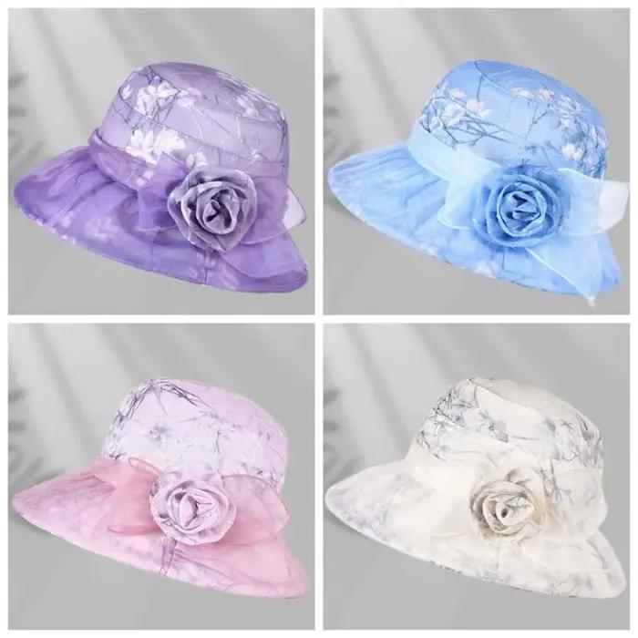 Chapeau de pêcheur pliable à motif floral