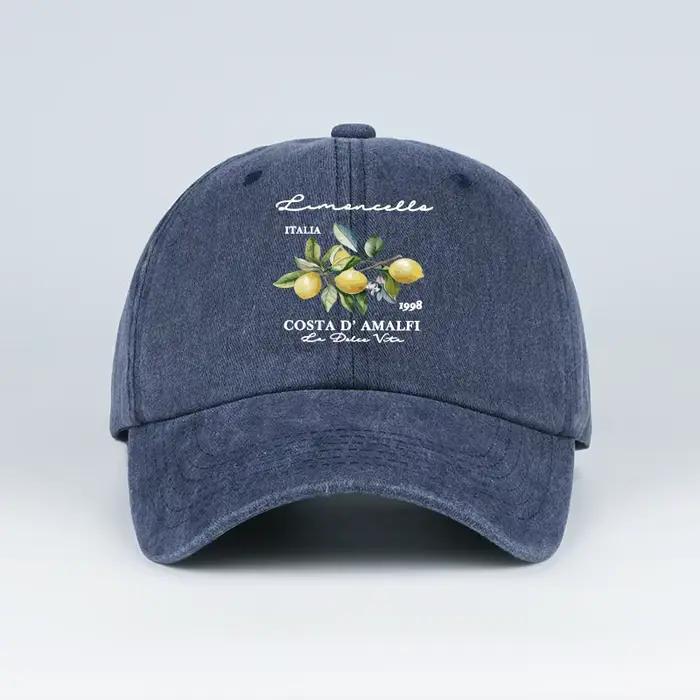 Casquette de baseball unisexe réglable imprimée citron « Limoncello Costa D'Amalfi »