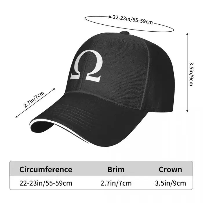 Casquette de baseball unisexe avec symbole Omega, polyester imprimé, réglable, protection solaire, pour homme et femme, style décontracté, quatre saisons