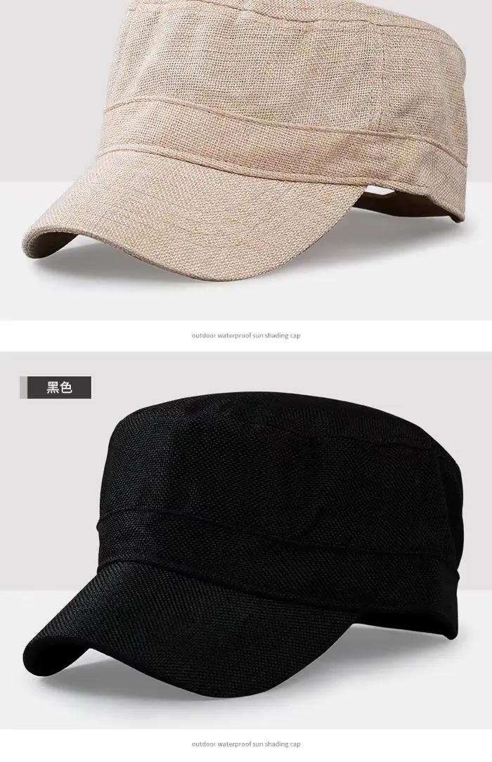 Casquette de cadet d'extérieur en faux lin pour hommes et femmes