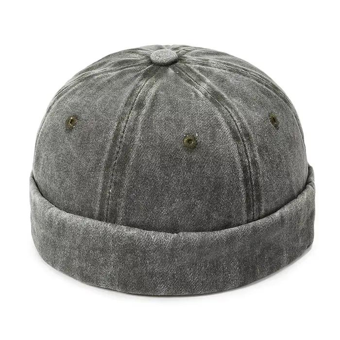 Casquette Docker en Denim sans bords chapeau solide pour homme et femme ocassions décontractées printemps automne ajustable en coton