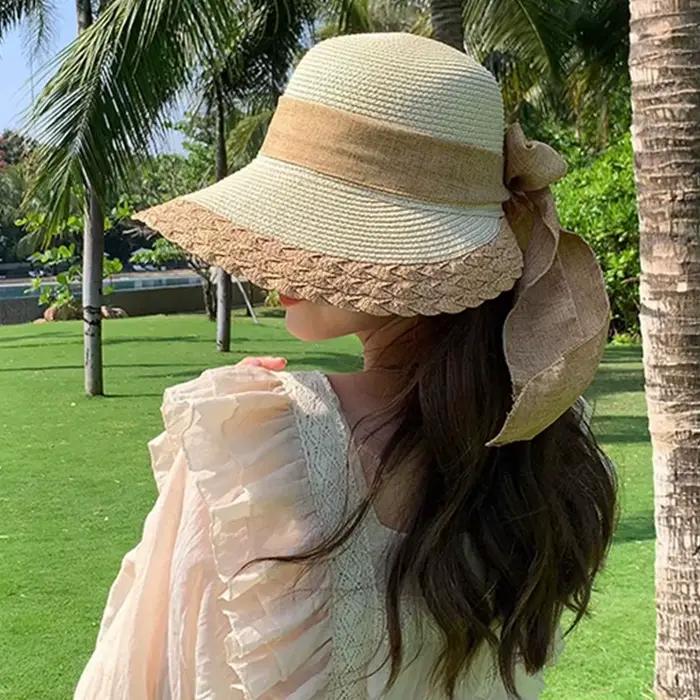 Chapeau de paille à large bord pour femmes