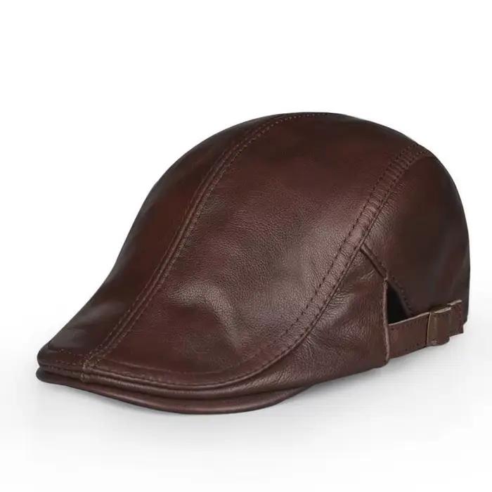 Casquette/béret de baseball en peau de mouton pour hommes – Chapeaux de mode décontractés d'automne et d'hiver pour jeunes âgés matures