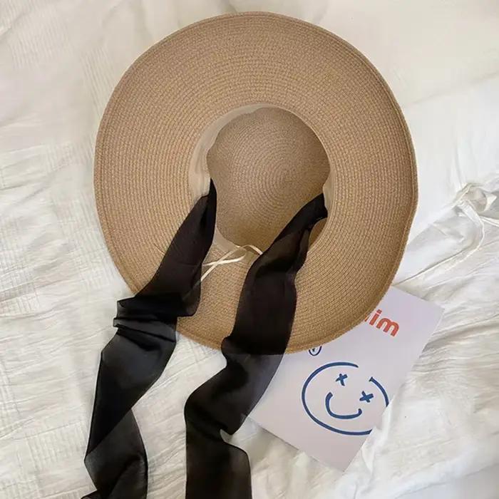 Chapeaux de paille longs et élégants pour femmes