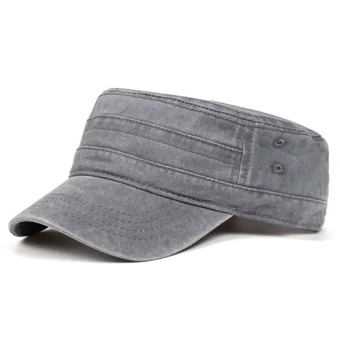 Casquette militaire vintage en coton délavé pour homme
