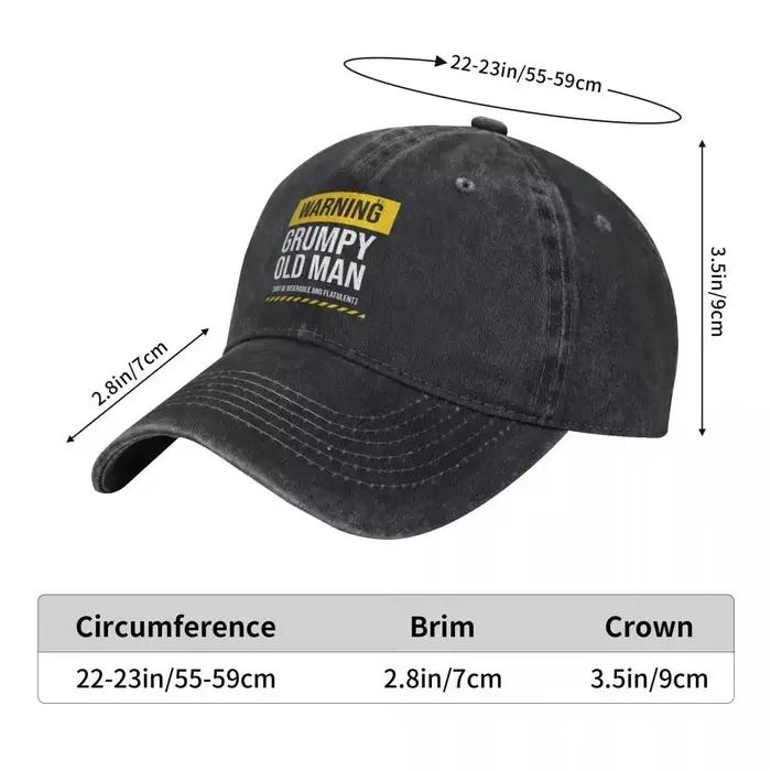 Casquette de baseball pour homme avec message d'avertissement amusant « Grumpy Old »