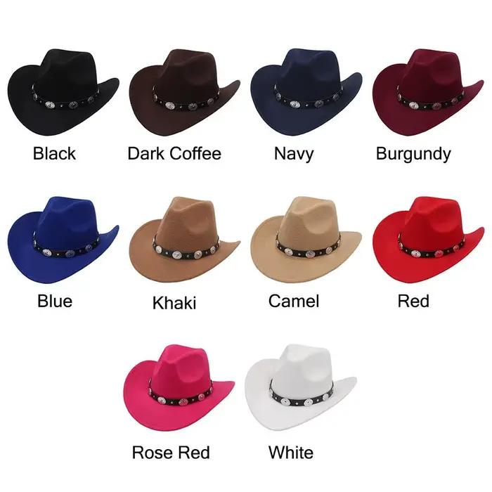 Chapeaux de cowboy occidentaux à bord retourné rétro