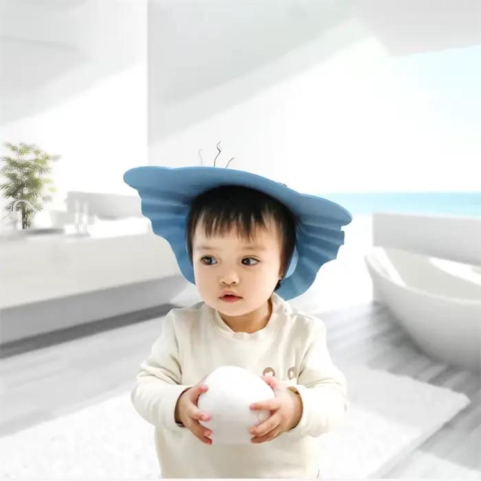 Bonnet souple réglable pour bébé 7-12 mois chapeau de bain protection des yeux animaux motifs douche bain fêtes prénatales cadeau enfant