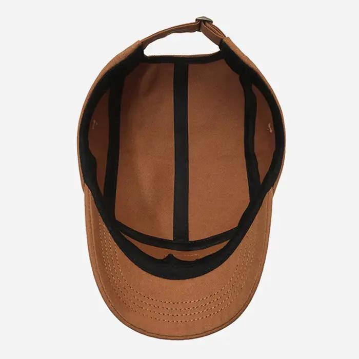 Casquette de baseball rétro marron à visière courte FS pour hommes