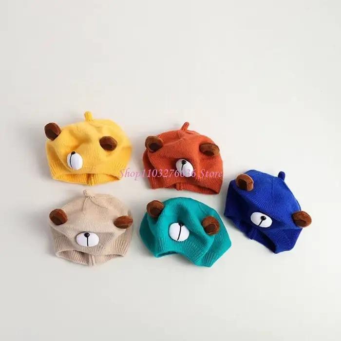R6FD – bonnet tricoté ours dessin animé mignon pour garçons filles