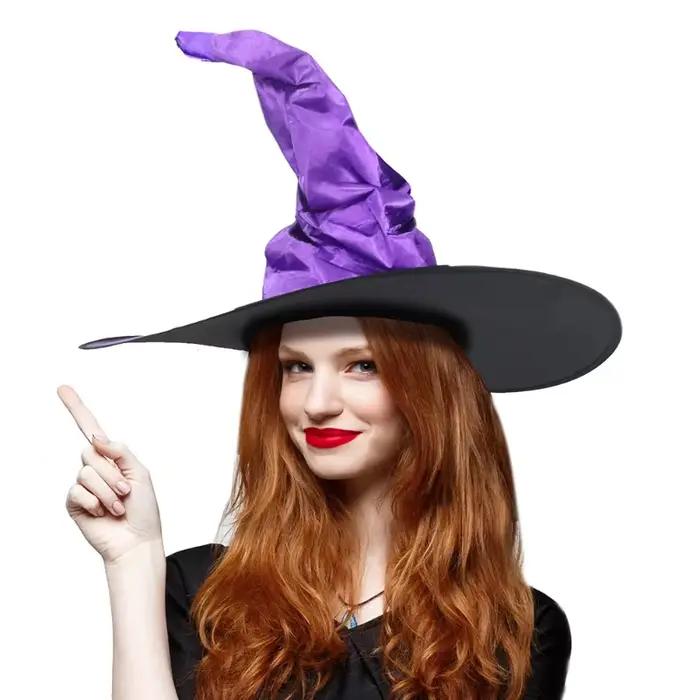 Chapeau de sorcière noir pointu pour halloween et cosplay polyvalent ajustement confortable multicolore pour femmes et hommes occasions spéciales