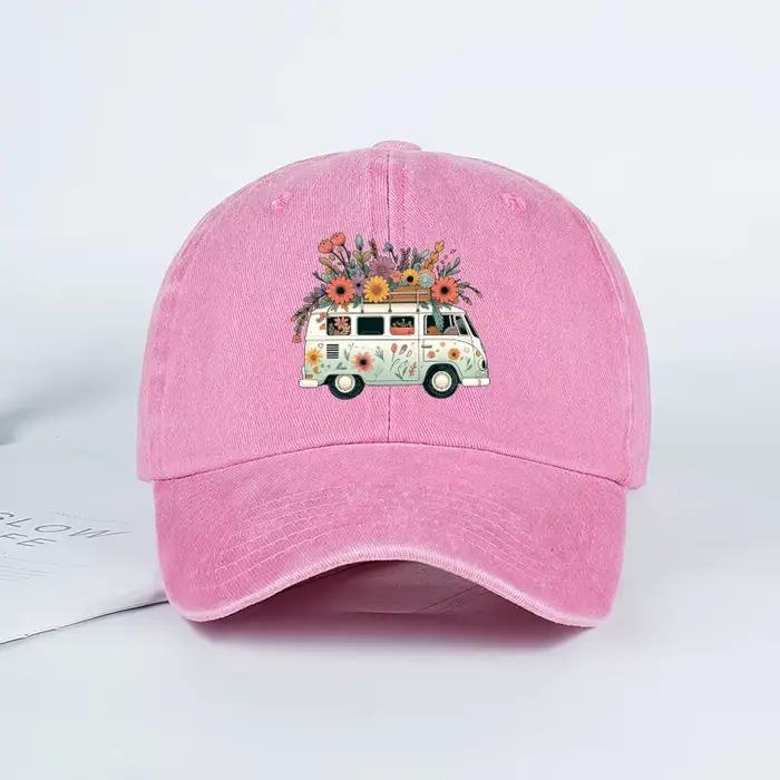 Casquette de baseball vintage à imprimé floral réglable pour femmes et hommes occassions décontractées voyage