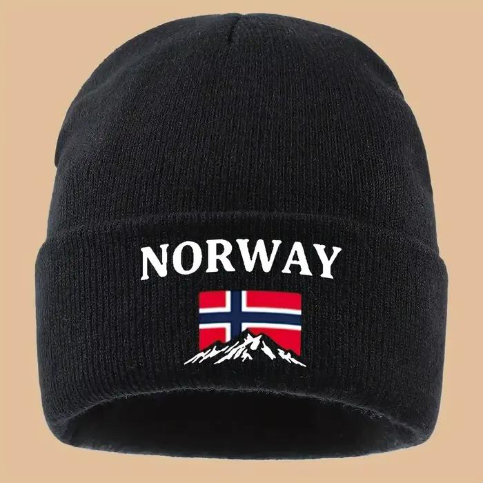 Bonnet en tricot doublé avec broderie «Norway»