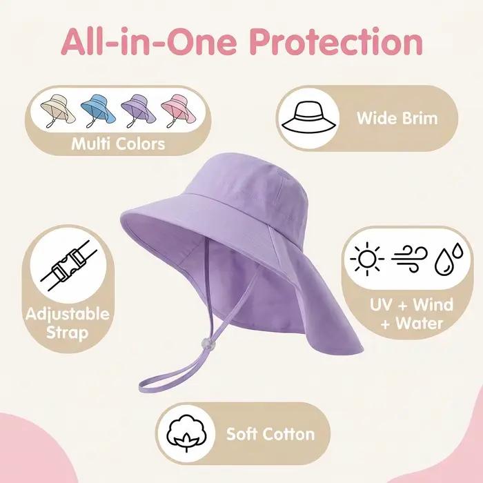 Chapeau de pêcheur pour enfants en polyester protection UV style fashion occasion été plage jardin