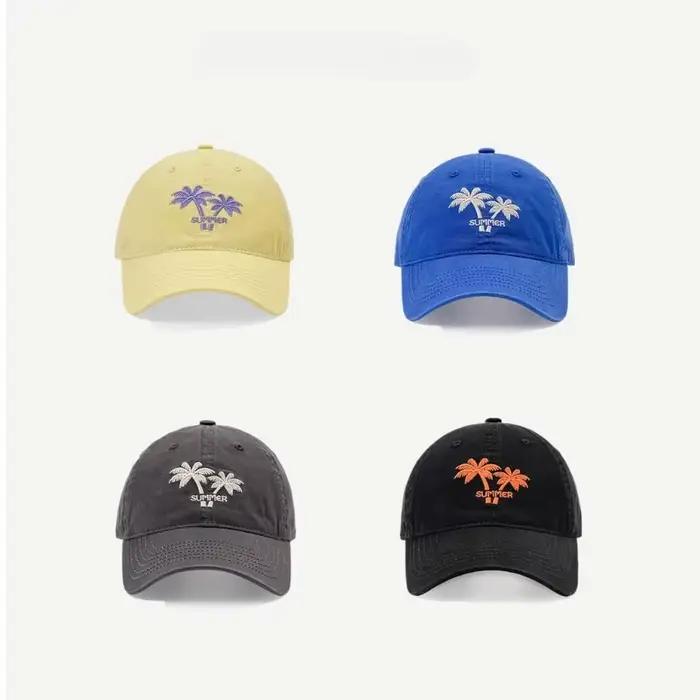 Casquette de baseball motif cocotiers pour homme et femme style sport décontracté polyester ajustable multicolore adapté aux quatre saisons