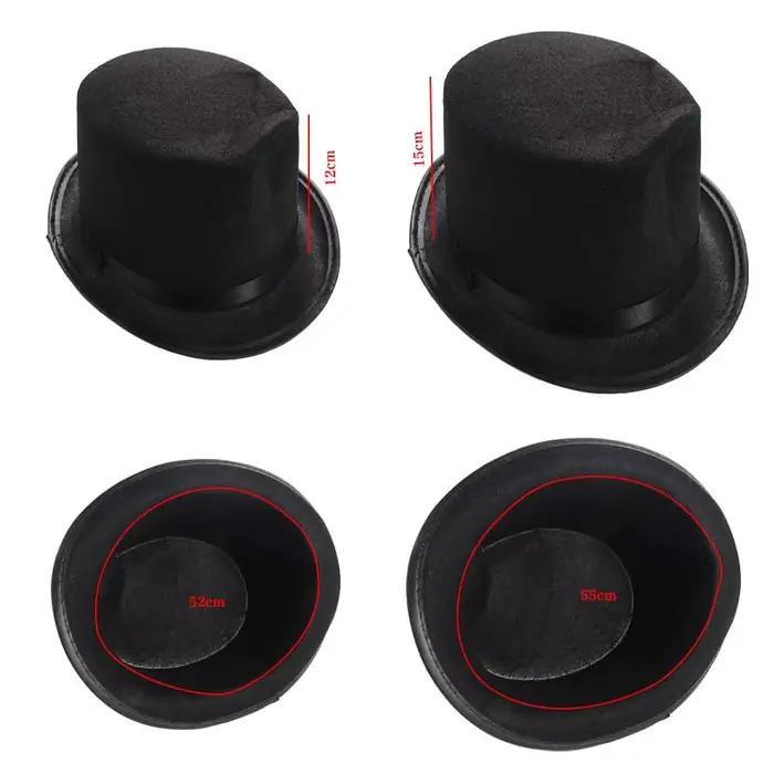 Chapeau haut de forme rétro de magicien, costume de document noir, accessoires de cosplay d'Halloween, fournitures de fête, Steampunk LYus Ringmaste Py Play